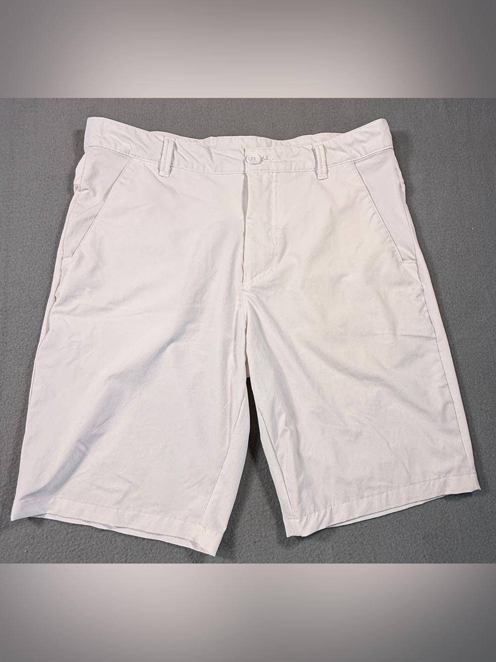 Oakley White Flat-Front Men's Shorts